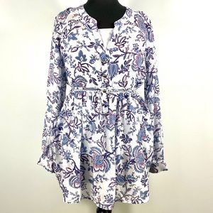 Long sleeved paisley empire waist shirt